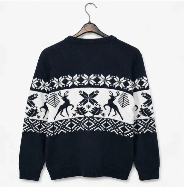 Jersey de invierno con motivos nórdicos de ciervos – TQF – Talla L – Cálido y de moda – photo 3